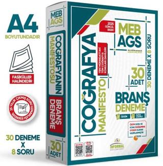 2025 MEB AGS Coğrafya Manifesto Branş Deneme Paketi 30lu Fasikül Seti Özgün Dijital Çözümlü