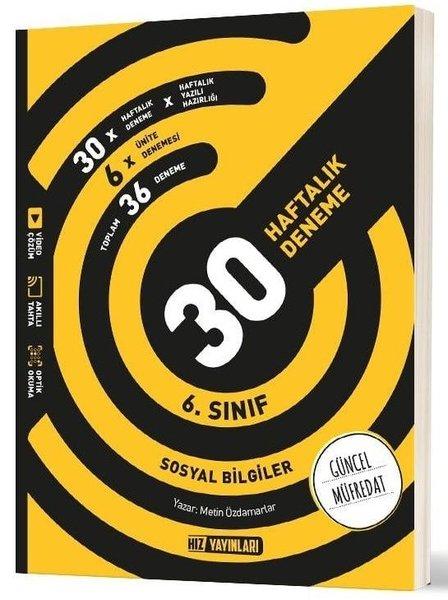 6. Sınıf Sosyal Bilgiler 30 Haftalık Deneme | Hız Yayınları (İnce Kapak)  - Resim 1