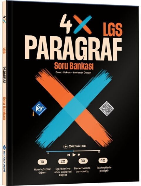 LGS 4X Paragraf Soru Bankası KR Akademi - Mehmet Özkan kitap kapağı