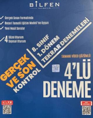 8.Sınıf LGS 1.Dönem Son Kontrol Tekrar Deneme 4'lü - Kolektif kitap kapağı