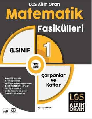 Altın Oran 8. Sınıf Matematik Fasikül Çarpanlar ve Katlar - Recep Erkek kitap kapağı