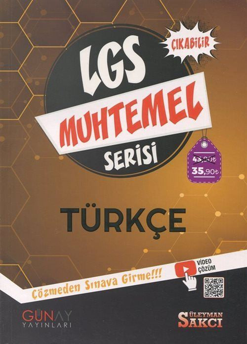 LGS Muhtemel Serisi - Türkçe Soru Bankası - Çözmeden Sınava Girme! - Süleyman Sakcı kitap kapağı