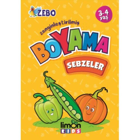 Limon Kids 3 4 yaş Zenginleştirilmiş Boyama Sebzeler - Kolektif kitap kapağı