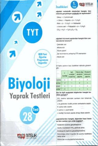 TYT Biyoloji Yaprak Testleri | Nitelik Yayınları (Ciltsiz)  - Resim 1