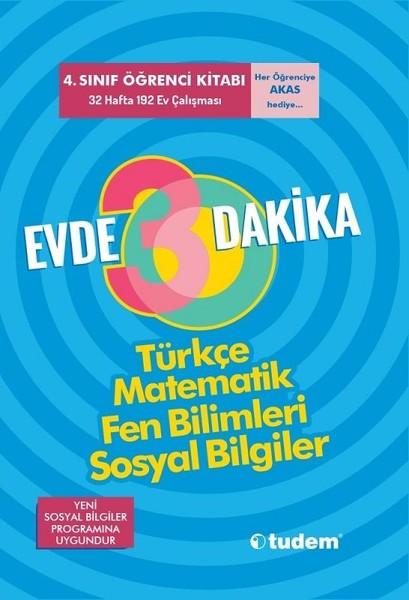 4.Sınıf Evde 30 Dakika Türkçe Matematik Fen Bilimleri Sosyal Bilgiler | Tudem Yayınları - Ders Kitapları (İnce Kapak)  - Resim 1