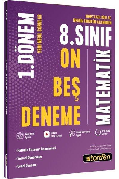 8. Sınıf 1. Dönem 15'Li Matematik Denemesi | Startfen Yayınları (İnce Kapak)  - Resim 1