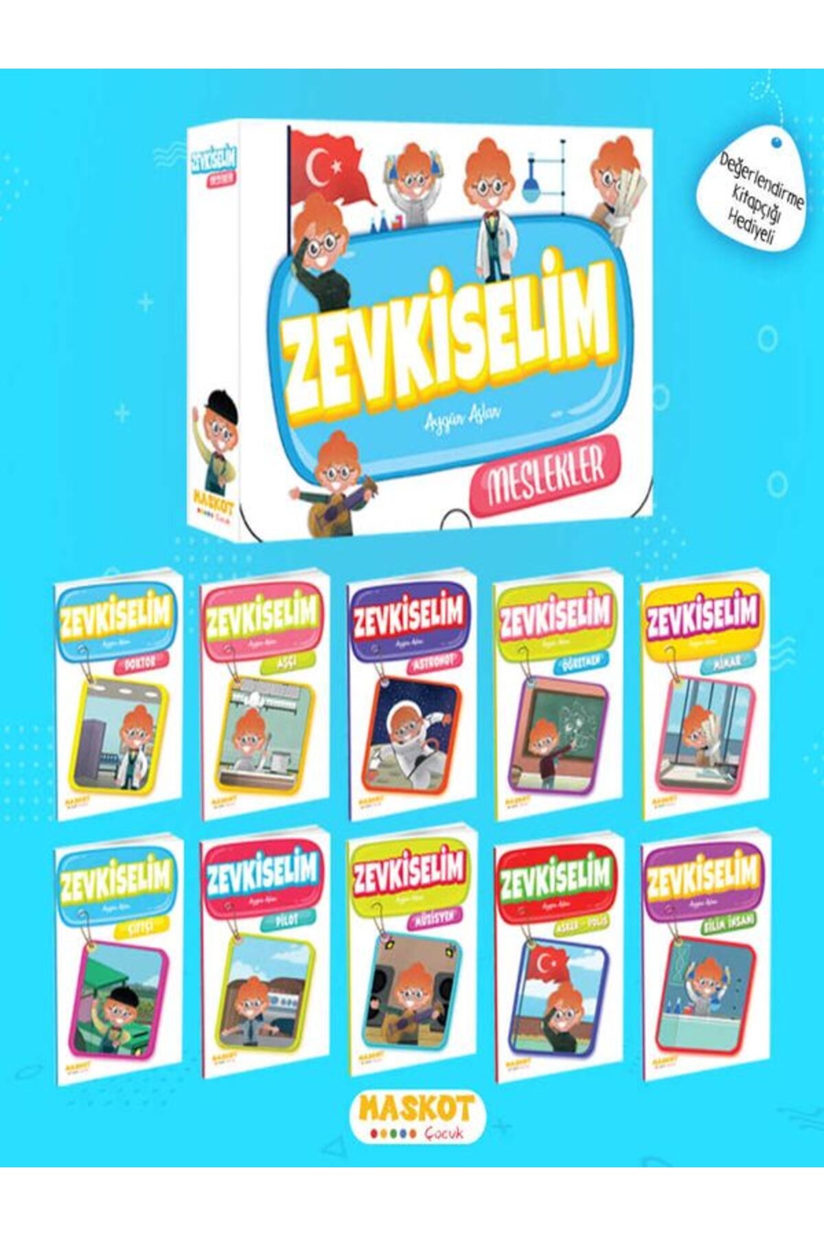Maskot Çocuk Yayınları Meslekler Zevkiselim Hikaye Serisi 10 Kitap Değ. Kitapçığı Hediyeli (3.Sınıf) kitap kapağı
