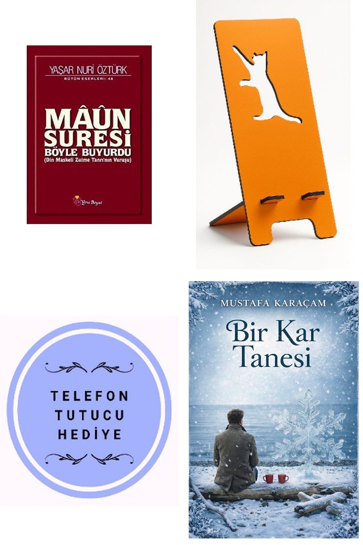 Maun Suresi Böyle Buyurdu - Yaşar Nuri Öztürk + Telefon Tutucu + Bir Kar Tanesi kitap kapağı