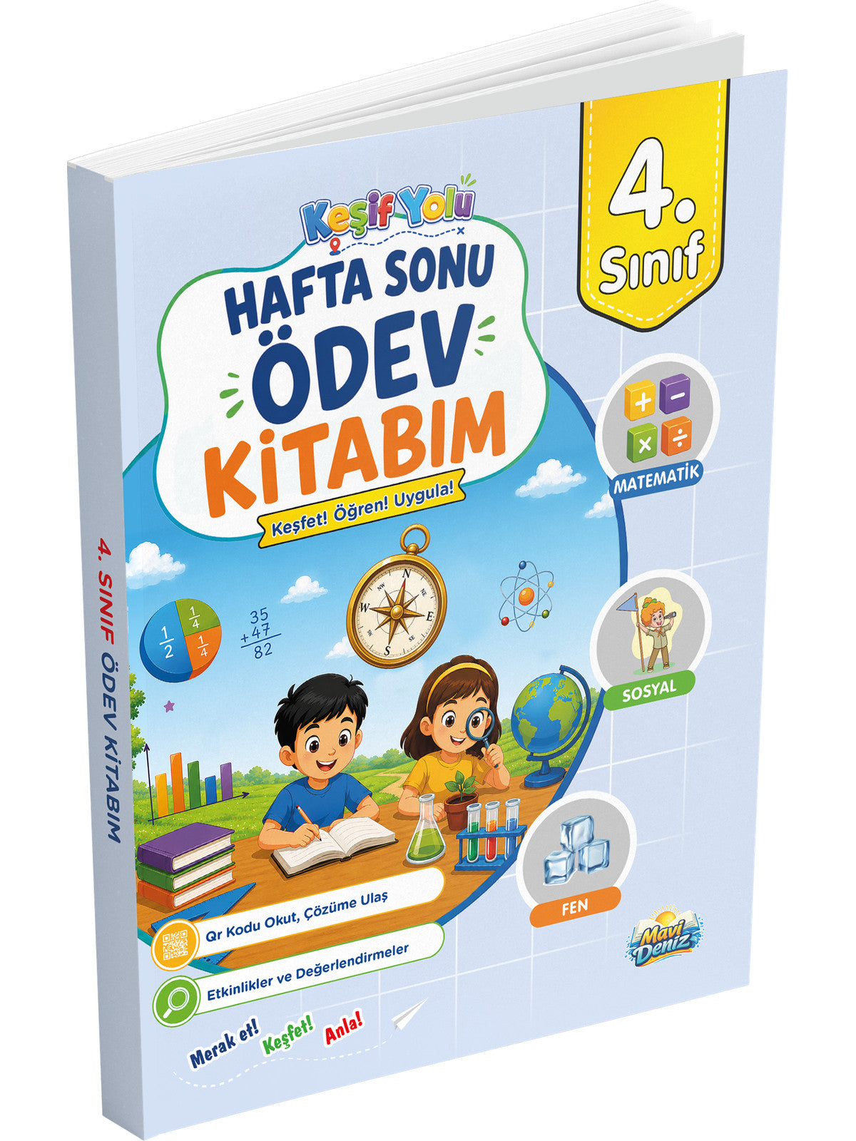 Mavi Deniz 2027 4. Sınıf Keşif Yolu Hafta Sonu Ödev Kitabım kitap kapağı