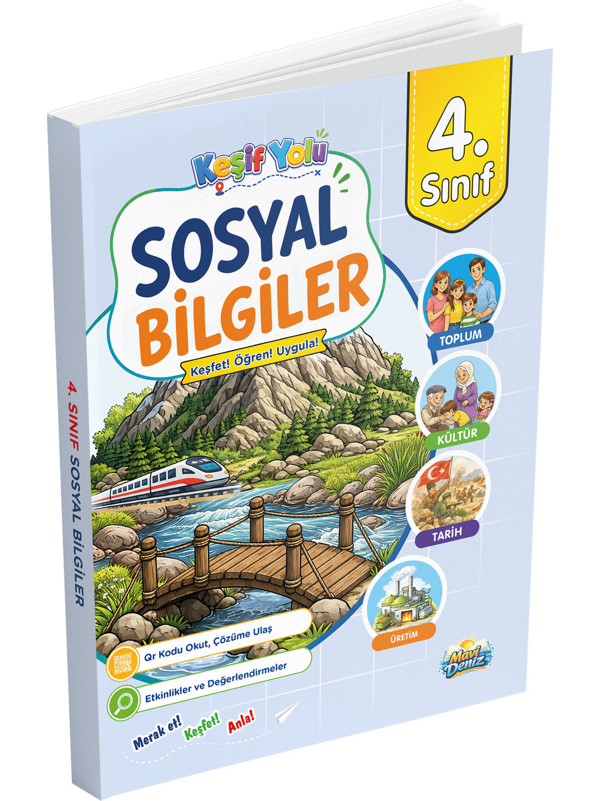 Mavi Deniz 2027 4. Sınıf Keşif Yolu Sosyal Bilgiler kitap kapağı