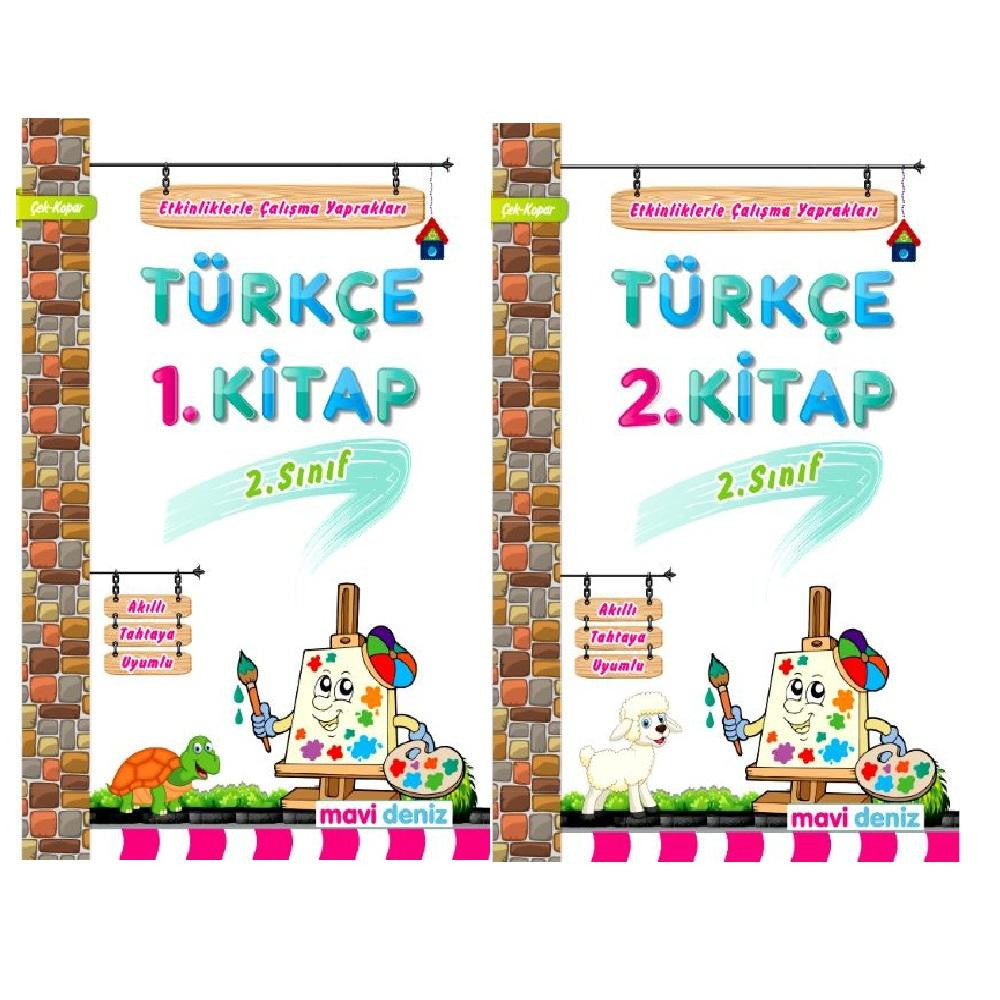 Mavi Deniz Yayınları 2.Sınıf Türkçe 1. Kitap ve 2. Kitap kitap kapağı