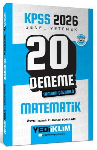 2026 KPSS Genel Yetenek Matematik Tamamı Çözümlü 20 Deneme | Yediiklim Yayınları (Ciltsiz)  - Resim 1