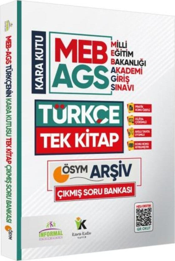 MEB AGS Türkçenin Kara Kutusu TEK KİTAP En Kapsamlı ÖSYM Çıkmış Soru Bankası Özetli Dijital Çözümlü kitap kapağı
