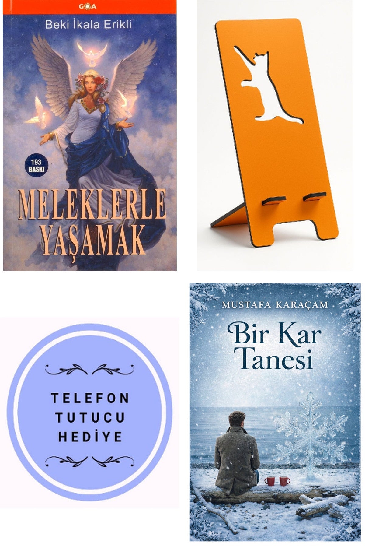 Meleklerle Yaşamak - Beki İkala Erikli + Telefon Tutucu + Bir Kar Tanesi kitap kapağı