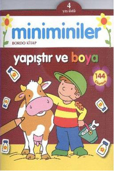 Miniminiler Bordo Kitap Yapıştır ve Boya - 4 Yaş Üstü - Kolektif kitap kapağı