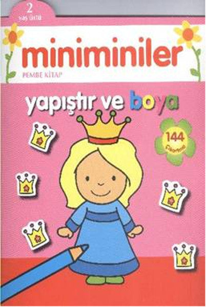 Miniminiler Pembe Kitap Yapıştır ve Boya - 2 Yaş Üstü - Kolektif kitap kapağı