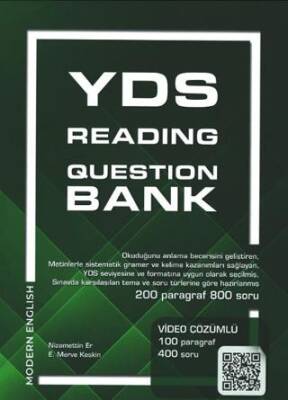 Modern English YDS Reading Question Bank Video Çözümlü Modern English - Nizamettin Er kitap kapağı