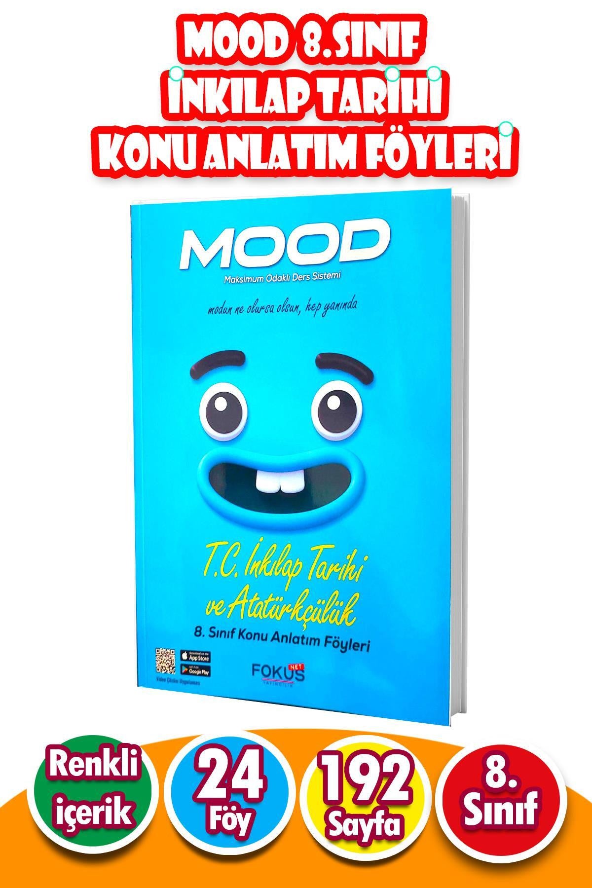 Mood 8. Sınıf T.C. İnkılap Tarihi Ve Atatürkçülük Konu Anlatım Föyleri - 192 Sayfa - Örnek Sorular - Kolektif kitap kapağı