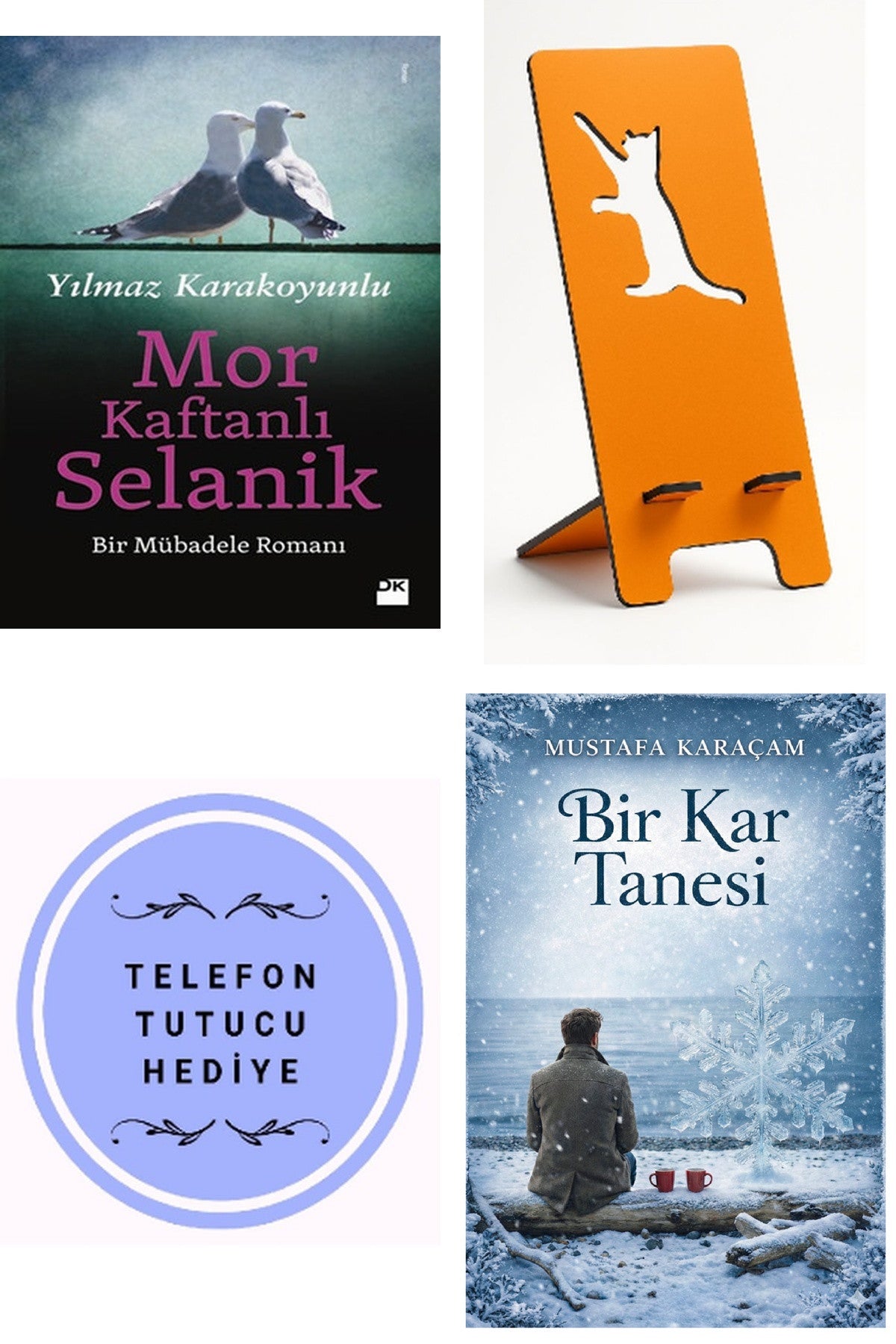 Mor Kaftanlı Selanik - Yılmaz Karakoyunlu + Telefon Tutucu + Bir Kar Tanesi kitap kapağı