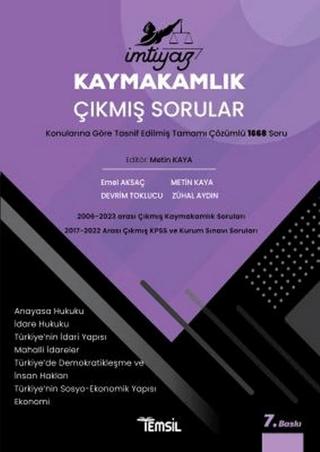 İmtiyaz Kaymakamlık Çıkmış Sorular | Temsil Kitap (Ciltsiz)  - Resim 1