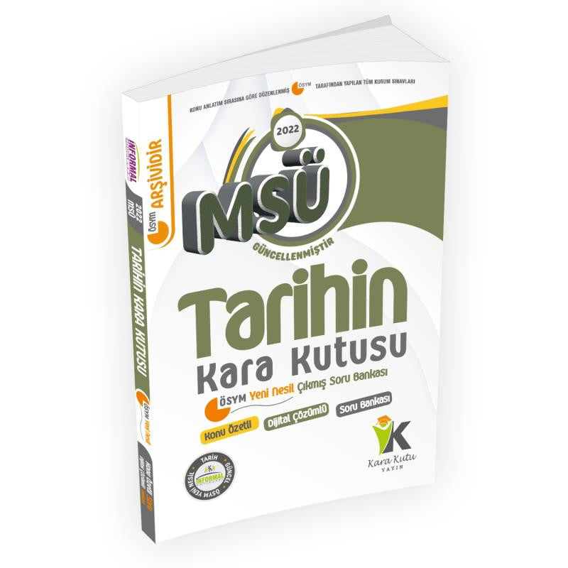 MSÜ Tarihin Kara Kutusu Konu Özetli Dijital Çözümlü Çıkmış Soru Bankası kitap kapağı