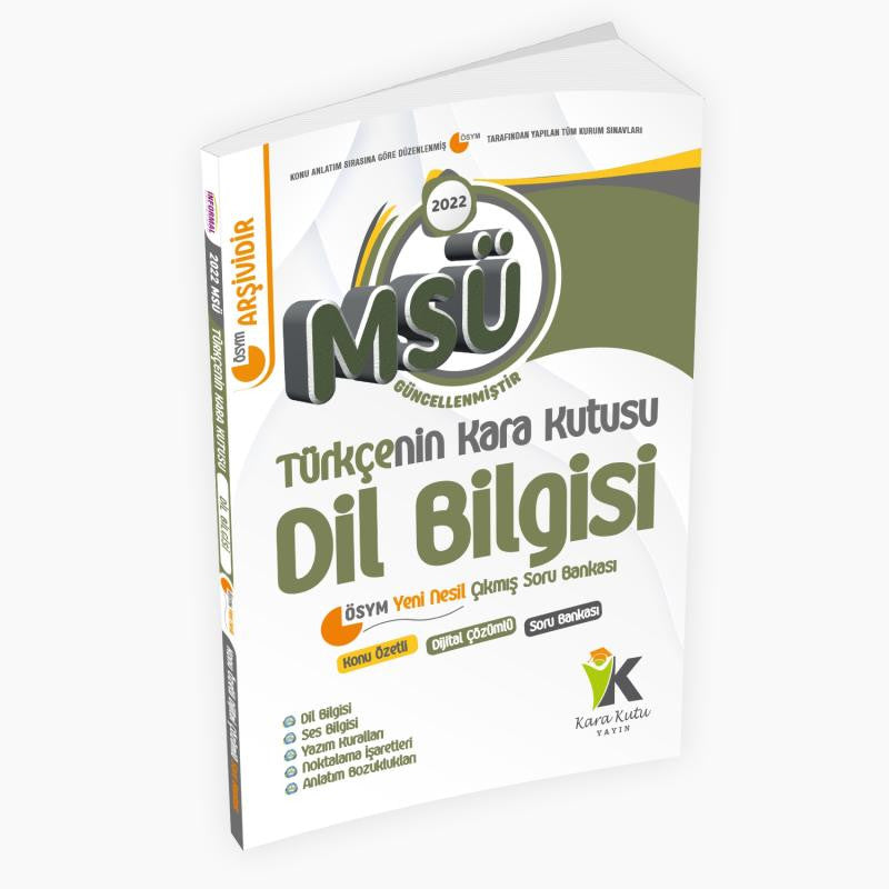 MSÜ Türkçenin Kara Kutusu Dil Bilgisi Konu Özetli Dijital Çözümlü Çıkmış Soru Bankası kitap kapağı