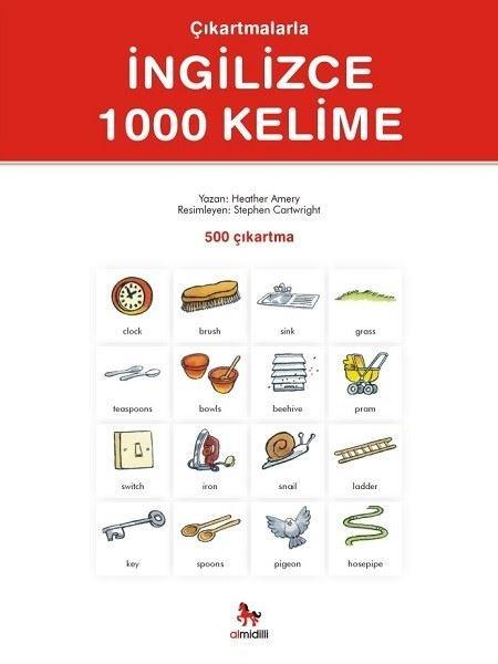 Çıkartmalarla İngilizce 1000 Kelime | Almidilli (İnce Kapak)  - Resim 1