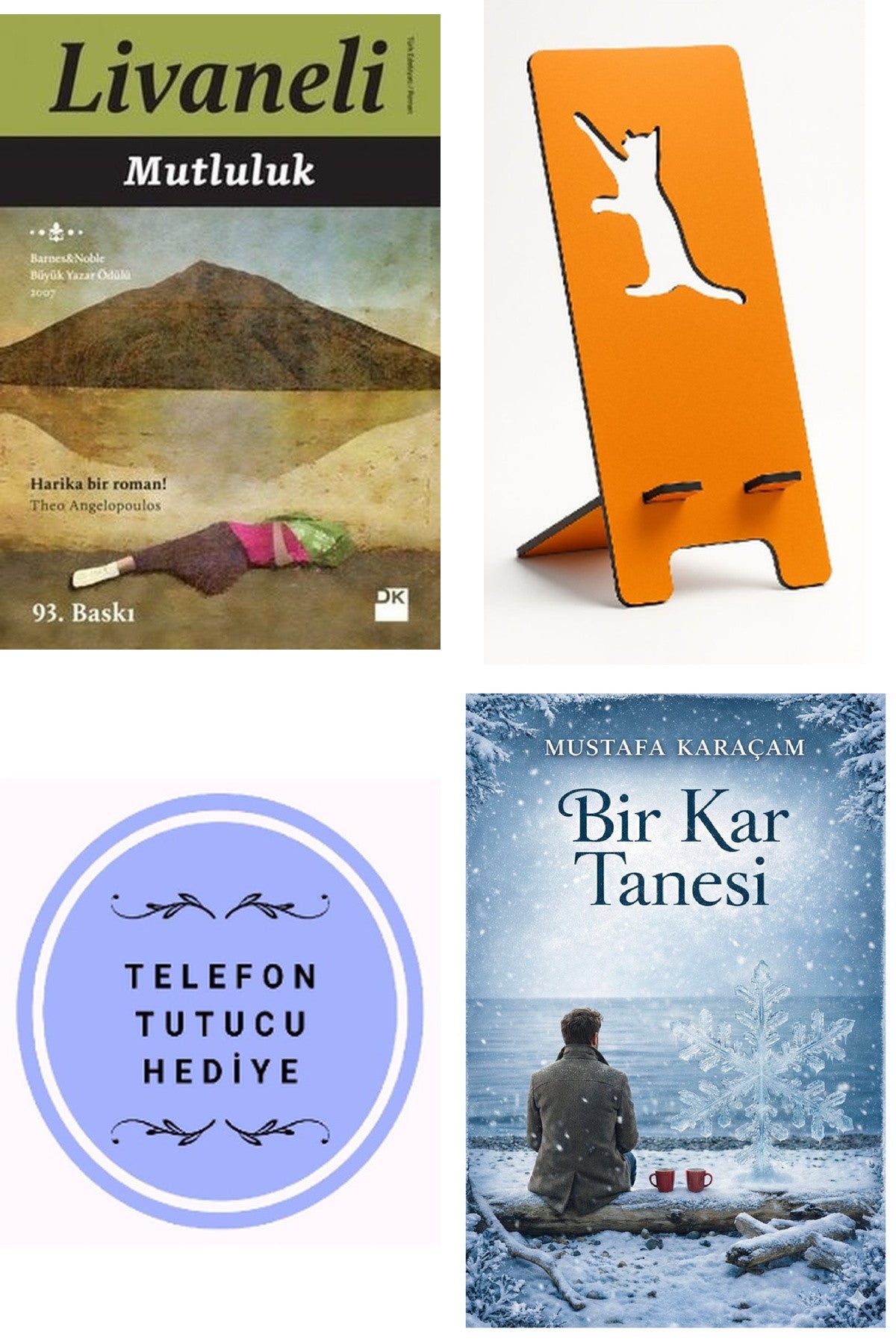 Mutluluk - Zülfü Livaneli + Telefon Tutucu + Bir Kar Tanesi kitap kapağı