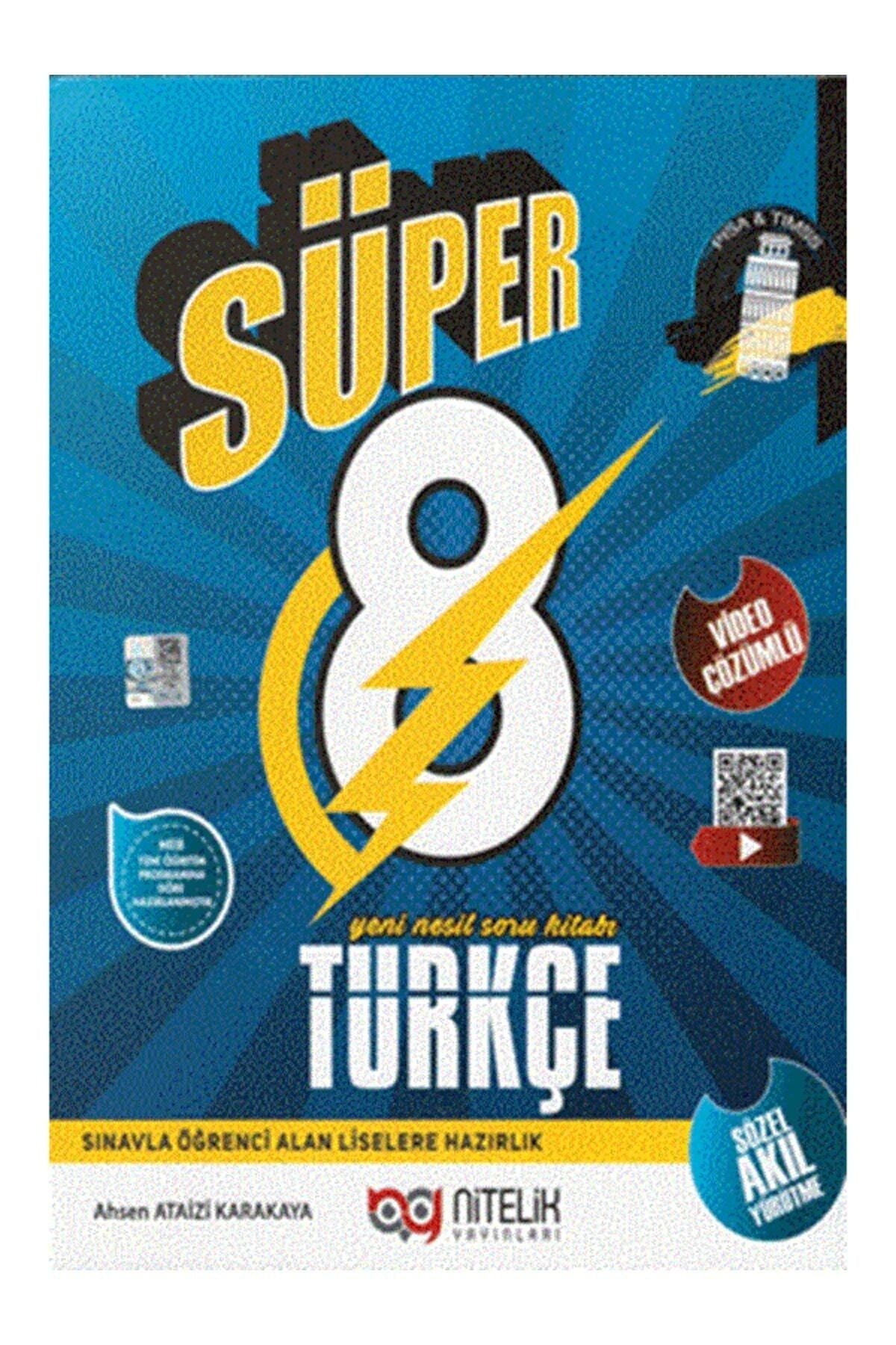 Nitelik Yayınları 8. Sınıf Lgs Süper Türkçe Yeni Nesil Soru Kitabı 9786052721131 kitap kapağı