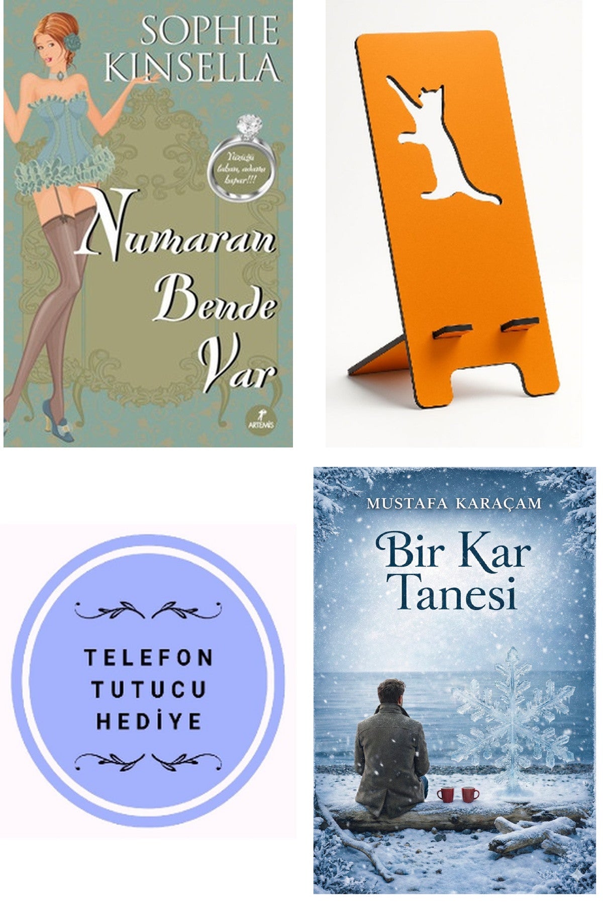 Numaran Bende Var - Sophie Kinsella + Telefon Tutucu + Bir Kar Tanesi kitap kapağı