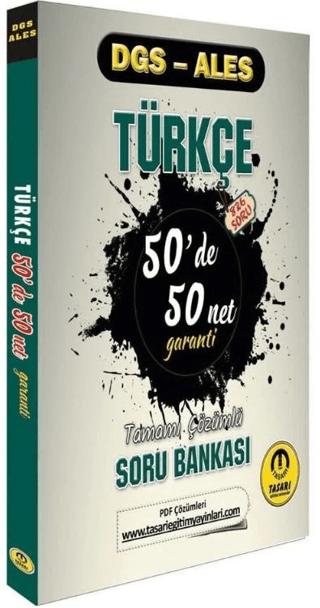 DGS ALES Türkçe 50 de 50 Net Garanti Soru Bankası Video Çözümlü Tasarı Yayınları