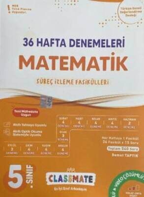 Okyanus Yayıncılık 5. Sınıf Classmate 36 Hafta Denemeleri Matematik Süreç İz. Fasikülleri - Demet Taptık kitap kapağı
