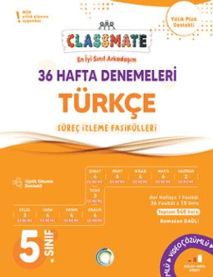 5. Sınıf Türkçe Classmate 36 Hafta Denemeleri Okyanus Yayınları - Ramazan Dağlı kitap kapağı