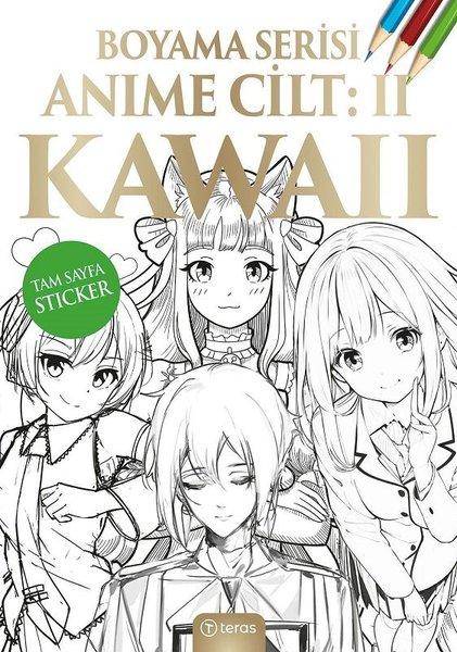 Anime Boyama Cilt 2 - Kawaii | Teras Kitap (İnce Kapak)  - Resim 1