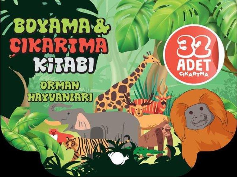 Orman Hayvanları - Boyama ve Çıkartma Kitabı - 32 Adet Çıkartma | Çikolata Yayınevi