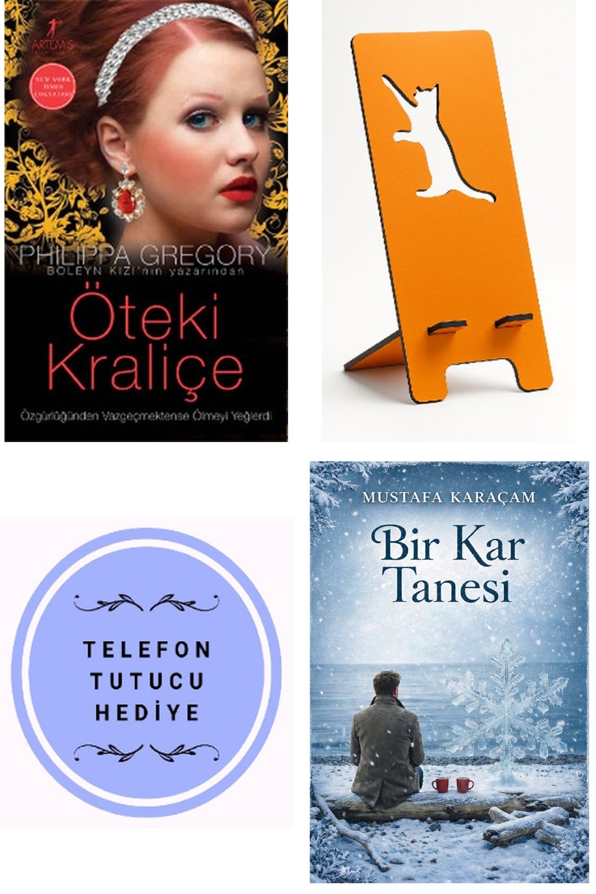 Öteki Kraliçe - Philippa Gregory + Telefon Tutucu + Bir Kar Tanesi kitap kapağı