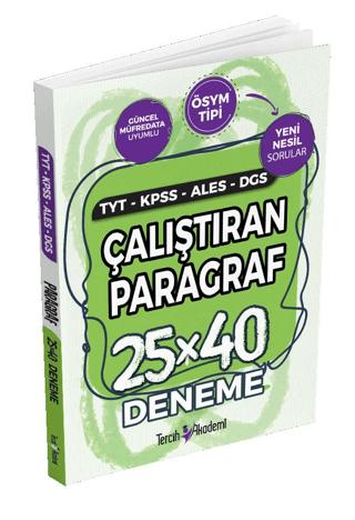 TYT-KPSS-ALES-DGS Çalıştıran Parağraf X40 Deneme | Tercih Akademi Yayınları (Ciltsiz)  - Resim 1