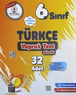 6. Sınıf Türkçe Yaprak Test Çek - Kopar - Kolektif kitap kapağı
