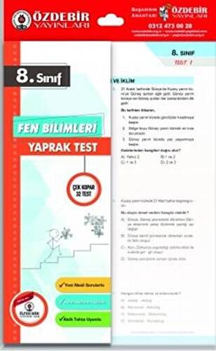8. Sınıf Fen ve Teknoloji Yaprak Test - Kolektif kitap kapağı