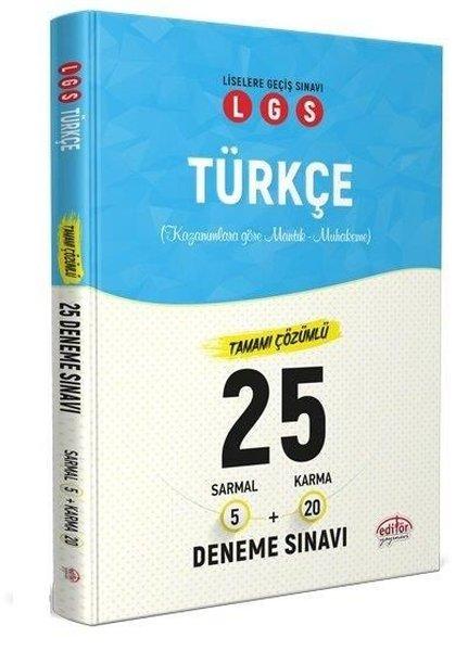 Editör 8. Sınıf LGS Türkçe 5 Sarmal 20 Karma 25 Deneme Sınavı | Editör (İnce Kapak)  - Resim 1
