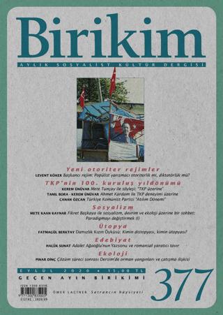 Birikim Aylık Sosyalist Kültür Dergisi Sayı: 377 Eylül 2020 | Birikim Yayınları (Ciltsiz)  - Resim 1