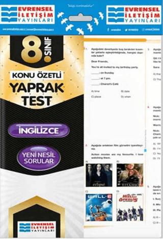 8. Sınıf İngilizce Konu Özetli Yaprak Test | Evrensel İletişim Yayınları (Ciltsiz)  - Resim 1