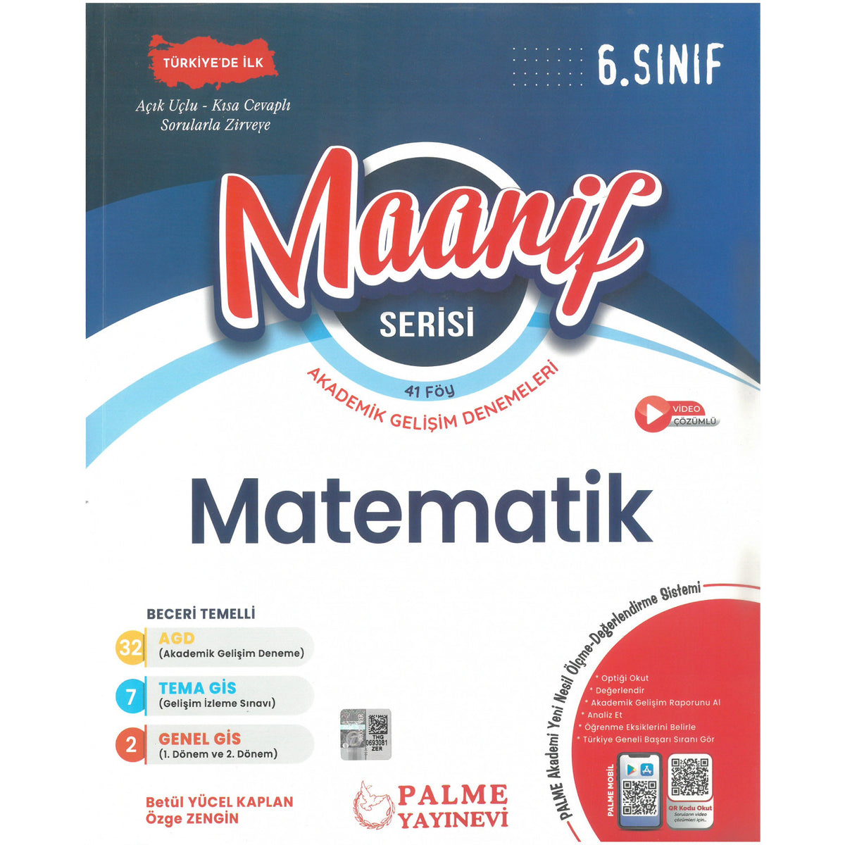 Palme Yayınları 6. Sınıf Maarif Serisi Matematik Haftalık Deneme 41 Föy kitap kapağı
