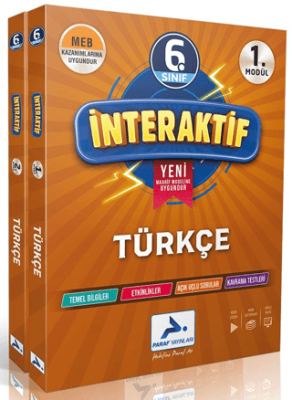 Paraf Yayınları 6. Sınıf İnteraktif Türkçe Etkinlikli Çalışma Kitabı 2 Modül - Kolektif kitap kapağı