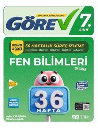 7. Sınıf Görev Fen Bilimleri 36 Haftalık Süreç İzleme Kitabı | Nitelik Yayınları (Ciltsiz)  - Resim 1