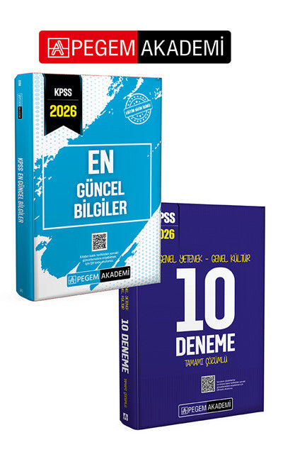 PEGEM AKADEMİ 2026 KPSS Genel Yetenek Genel Kültür Tamamı Çözümlü 10 Deneme + 2026 KPSS En Güncel Bi kitap kapağı