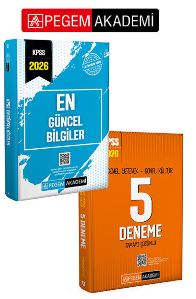 PEGEM AKADEMİ 2026 KPSS Genel Yetenek Genel Kültür Tamamı Çözümlü 5 Deneme + 2026 KPSS En Güncel Bi kitap kapağı