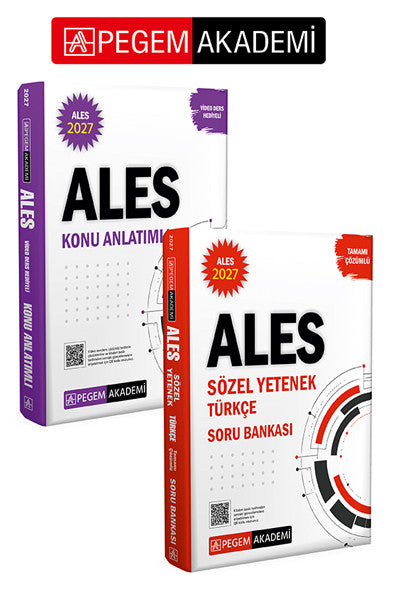 PEGEM AKADEMİ 2027 ALES Konu Anlatımlı (Video Ders Hediyeli) + 2027 ALES Sözel Yetenek Türkçe Tamamı kitap kapağı