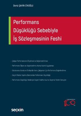 Performans Düşüklüğü Sebebiyle İş Sözleşmesinin Feshi - Deniz Şahin Cinoğlu kitap kapağı