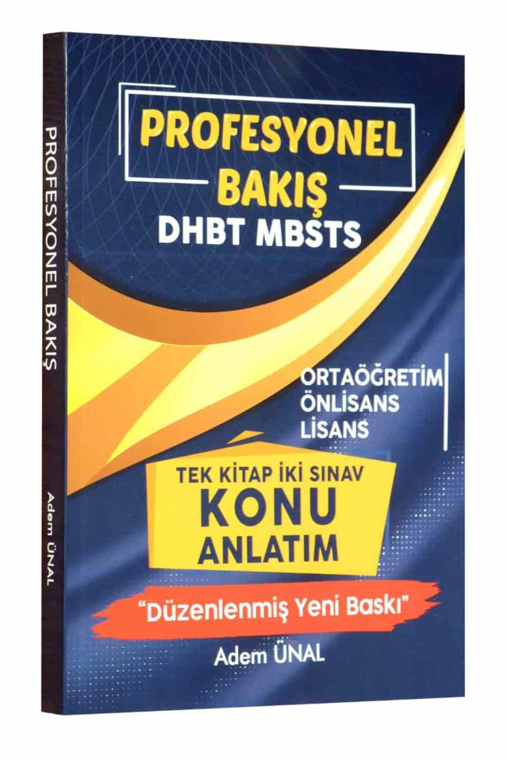 Profesyonel Bakış Dhbt-mbsts - 2024 - Adem Ünal kitap kapağı